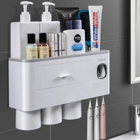 No drilling wall mounted toothbrush holder for bathroom use