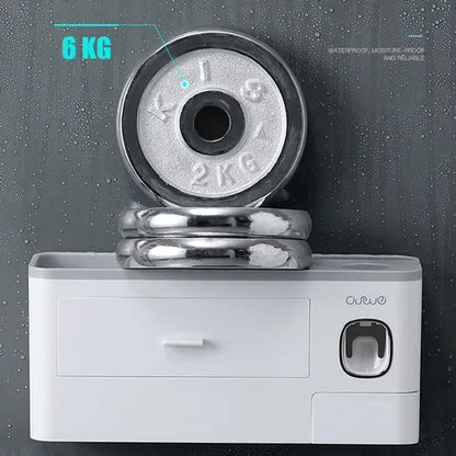 Toothbrush holder with compartments for toothpaste