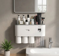 Wall mounted toothbrush holder with cover bathroom organizer Pakistan