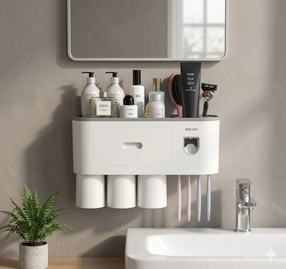 Wall mounted toothbrush holder with cover bathroom organizer Pakistan