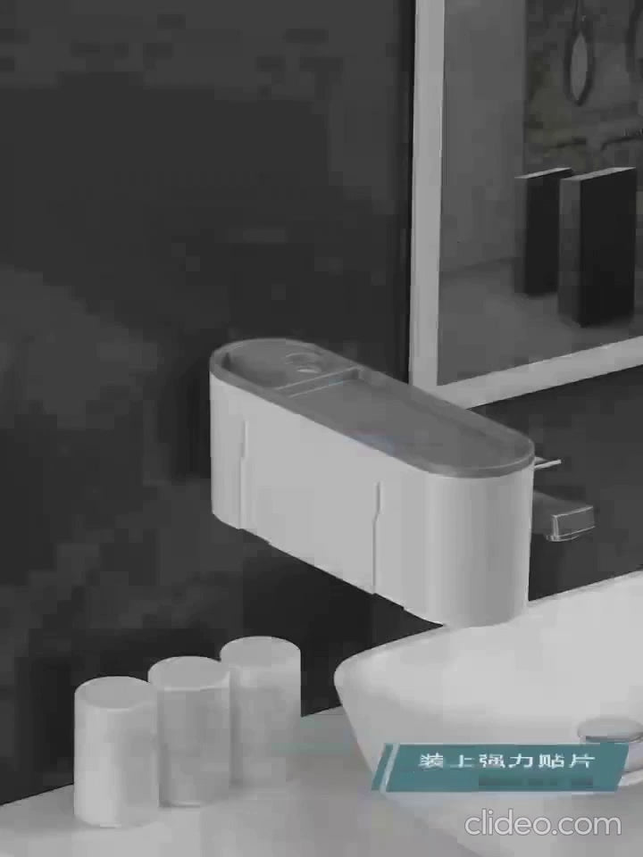 Load video: Bathroom tooth brush Holder wall mounted